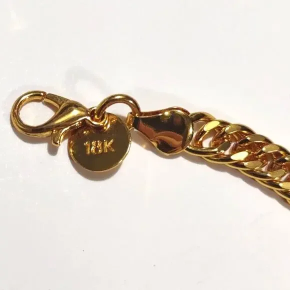 18k Gold Plated Double Chain Necklace Valentine's Birthday Anniversary Gift NEW